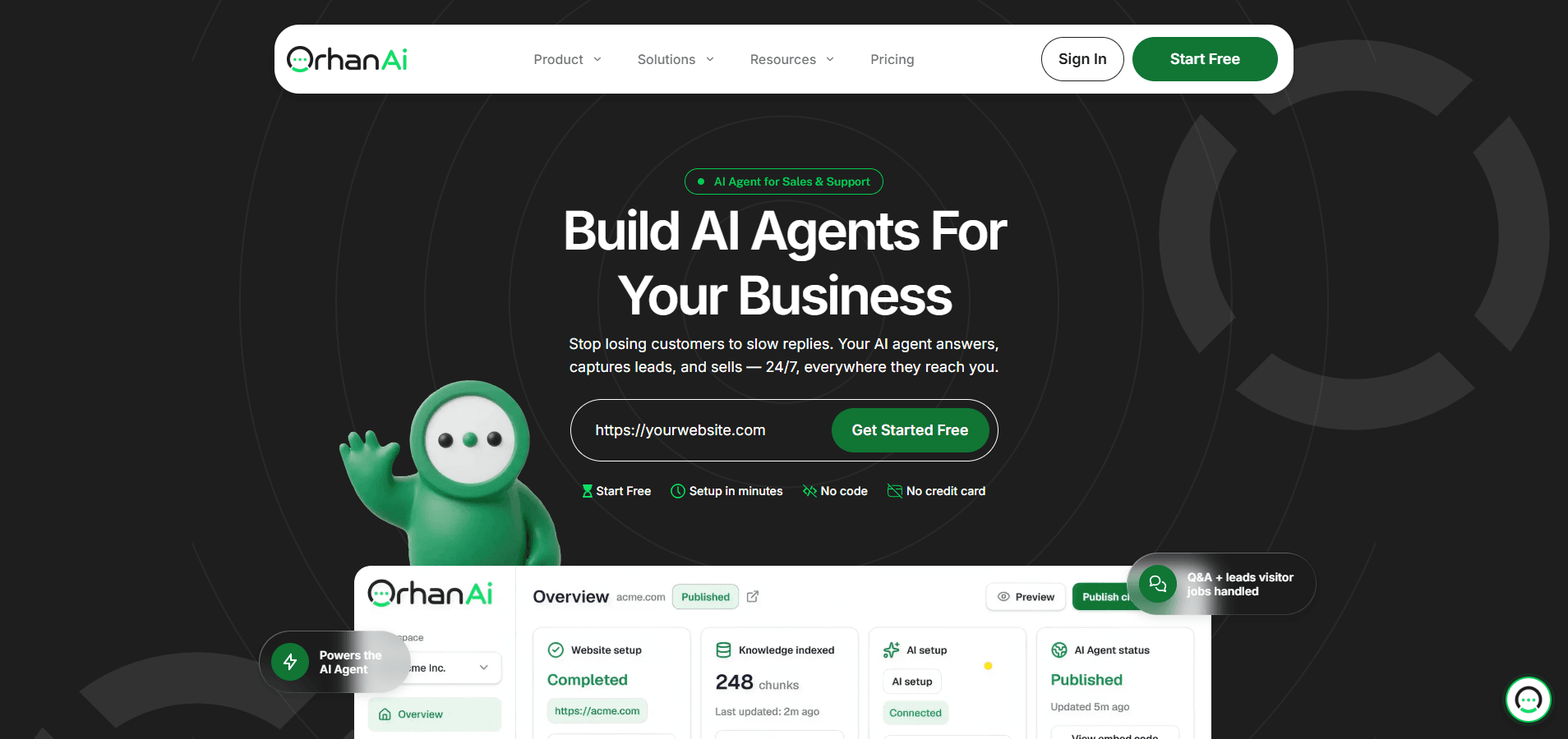 OrhanAI website screenshot